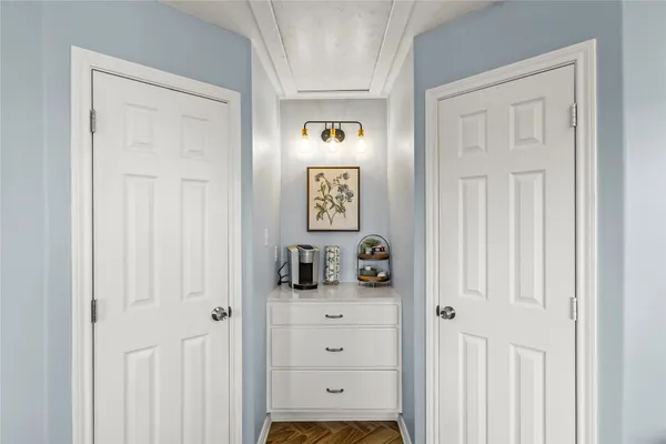 a view of a closet area