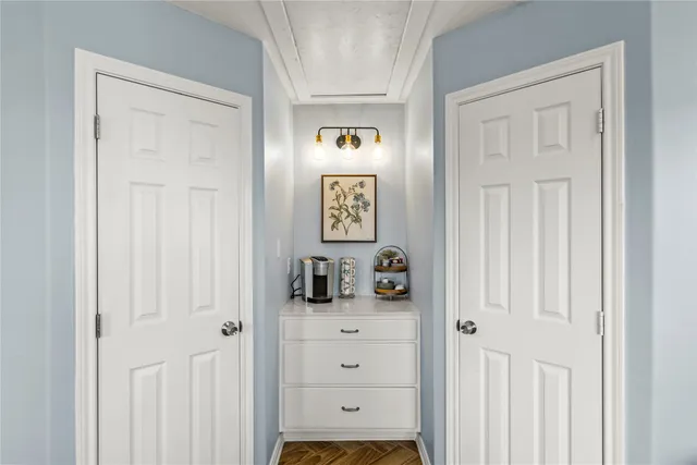 a view of a closet area