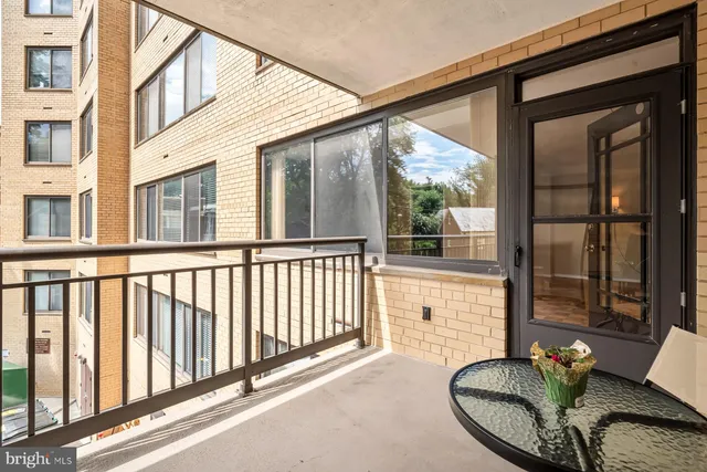 a view of a porch with furniture
