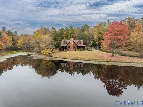 a view of a lake with a mountain