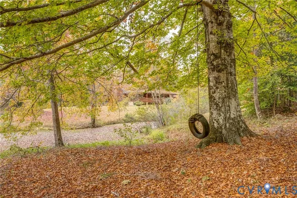 a view of backyard with green space