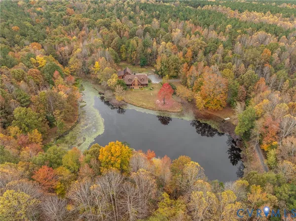 a view of a lake with a mountain in the back
