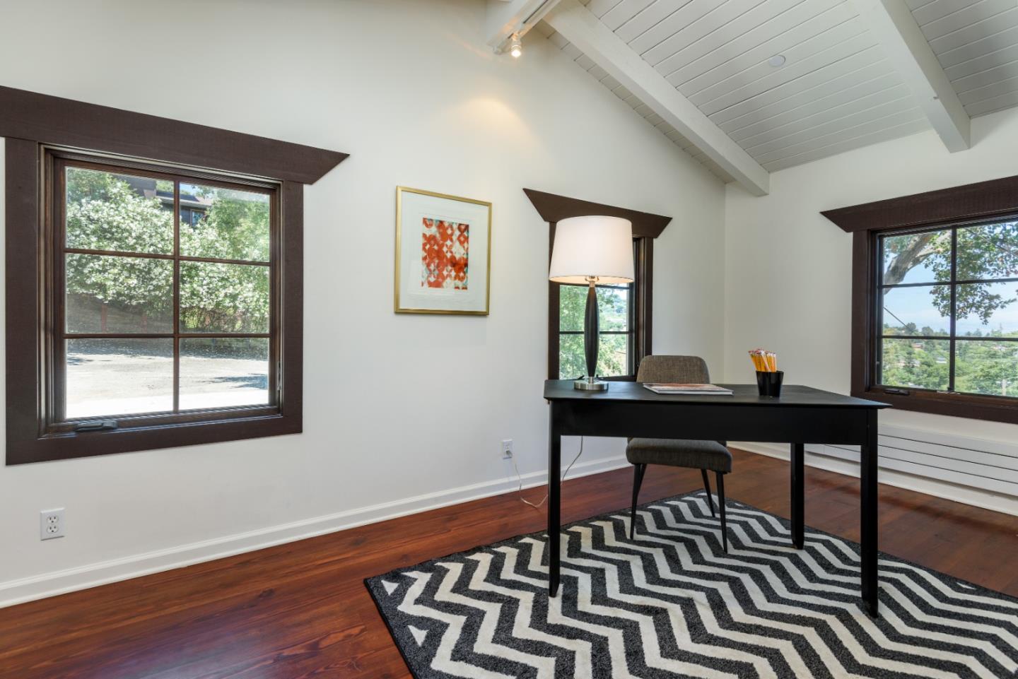248 Exeter Avenue San Carlos, CA 94070 - Photo 21 of 28 a view of a workspace with wooden floor and a window