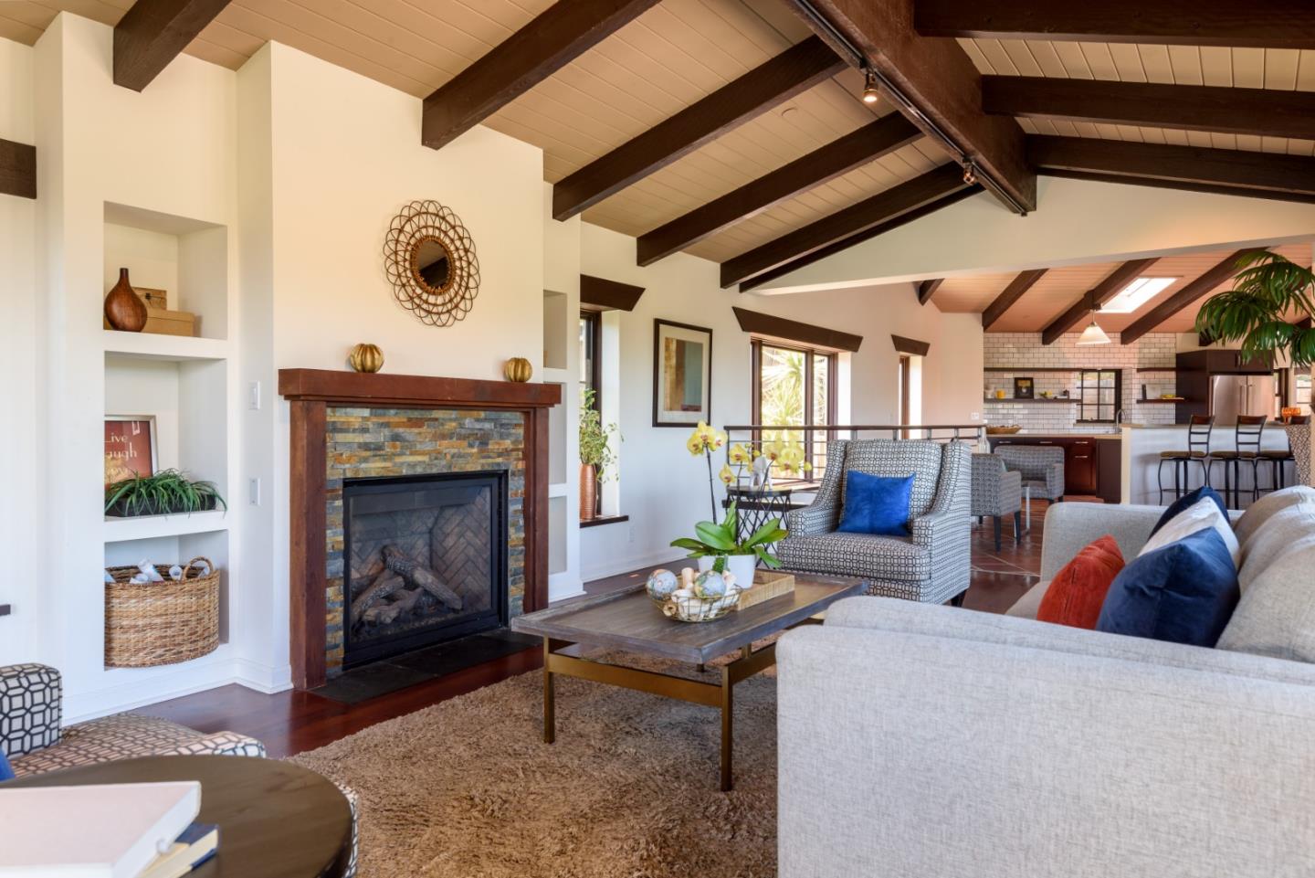 248 Exeter Avenue San Carlos, CA 94070 - Photo 8 of 28 a living room with furniture a fireplace and a large window