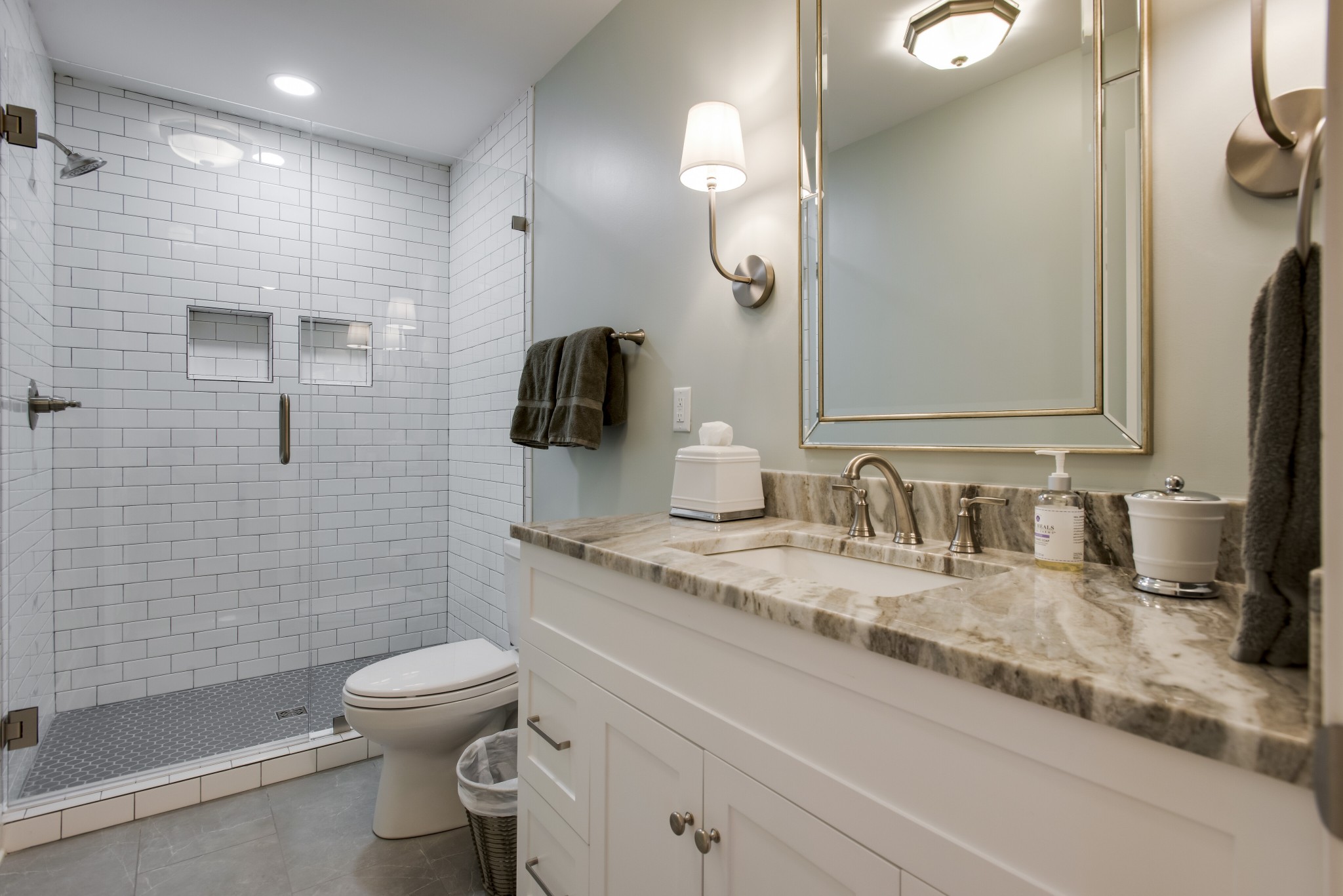 4105 Estes Road Nashville, TN 37215 - Photo 25 of 34 a bathroom with a granite countertop toilet sink and mirror
