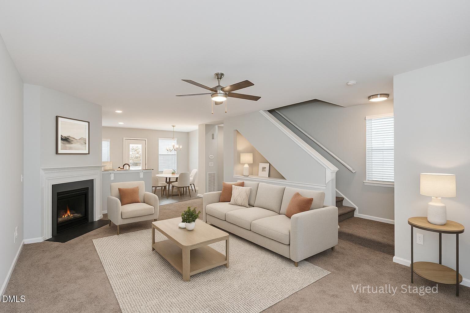 Virtually Staged living room for Ryan