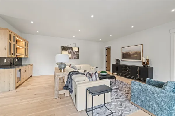 a living room with furniture and a view of living room