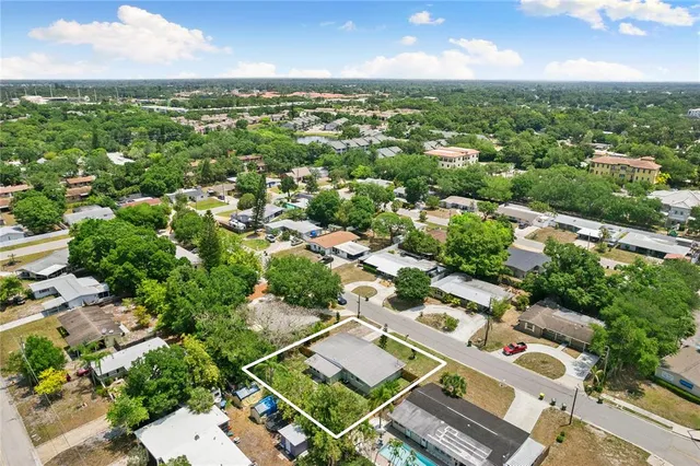 an aerial view of multiple house