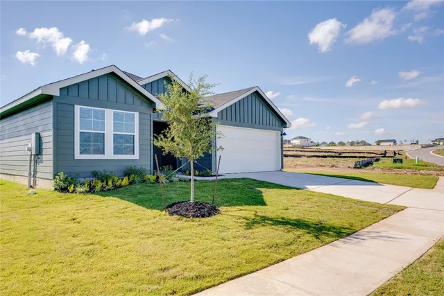 a view of backyard of the house