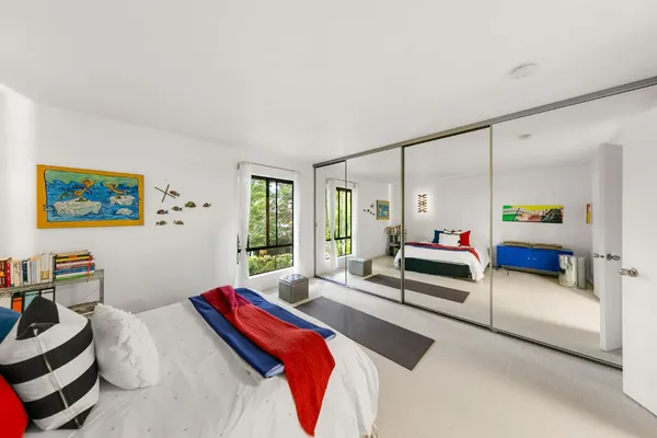 a view of a lake with a building