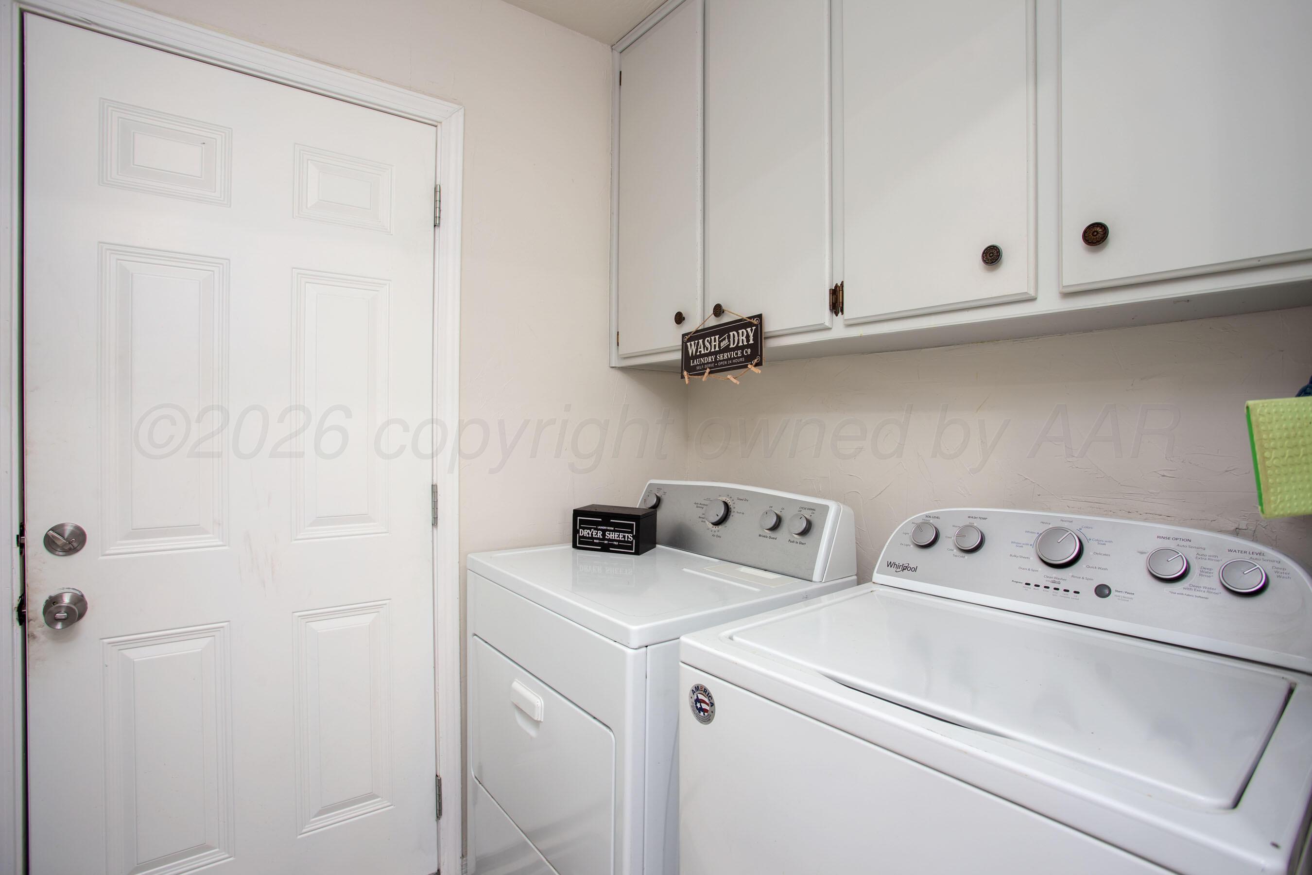 2907 Mable Drive Canyon, TX 79015 - Photo 23 of 23 a view of storage and utility room with washer and dryer