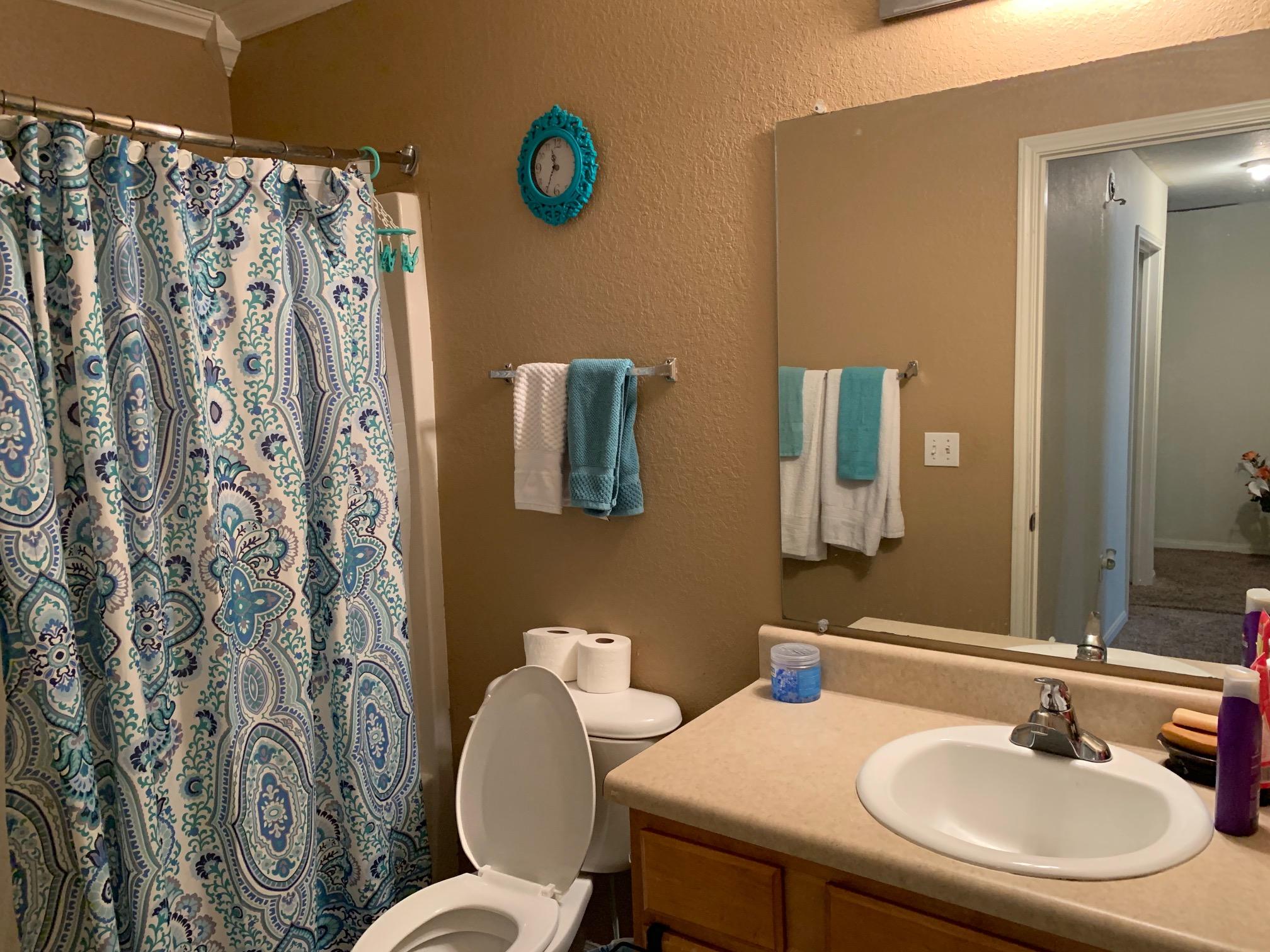 1014 Airport Road, Unit 114 Destin, FL 32541 - Photo 10 of 15 a bathroom with a sink and a mirror with toilet