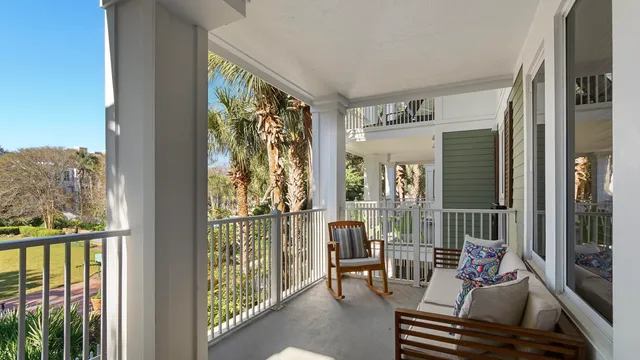 an aerial view of a house with outdoor space
