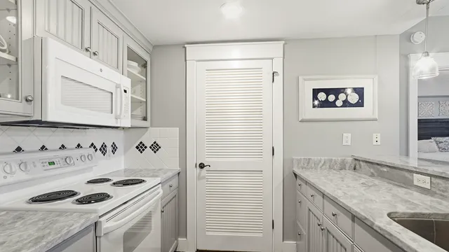a view of a balcony with a plant