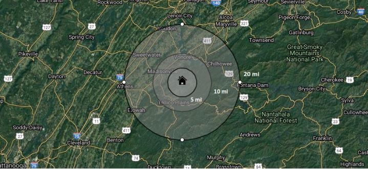 1 Williams Road Tellico Plains, TN 37385 - Photo 13 of 14 Williams Rd. Radius Map 2-28-20