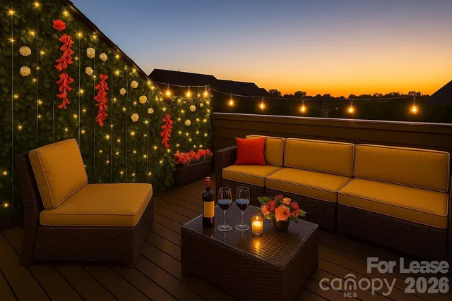 a view of outdoor space with seating