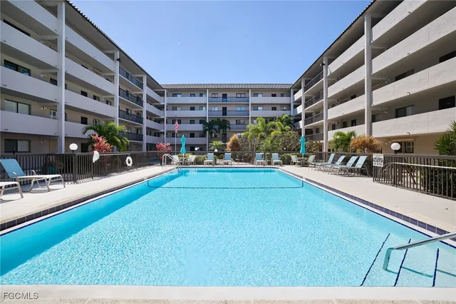 a swimming pool with outdoor view