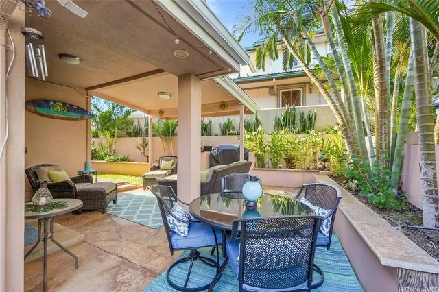 a outdoor space with furniture