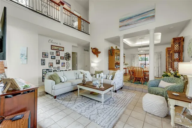 a living room with furniture