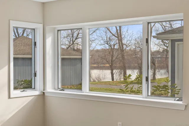 a view of a large window with an outdoor view