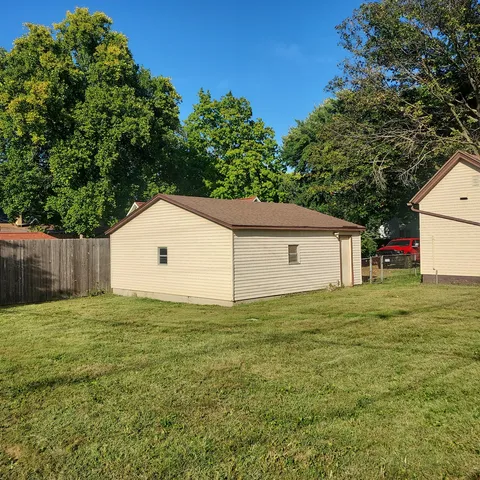 a view of a car in garage