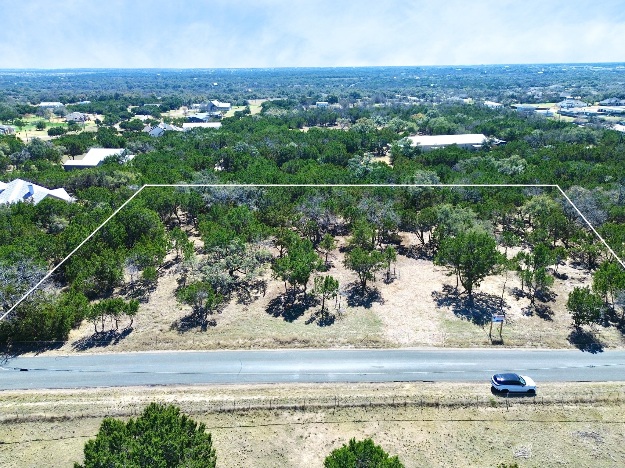 120 Blessing Ranch Road Liberty Hill, TX 78642 - Photo 5 of 11 Aerial view of property's location with property boundaries highlighted
