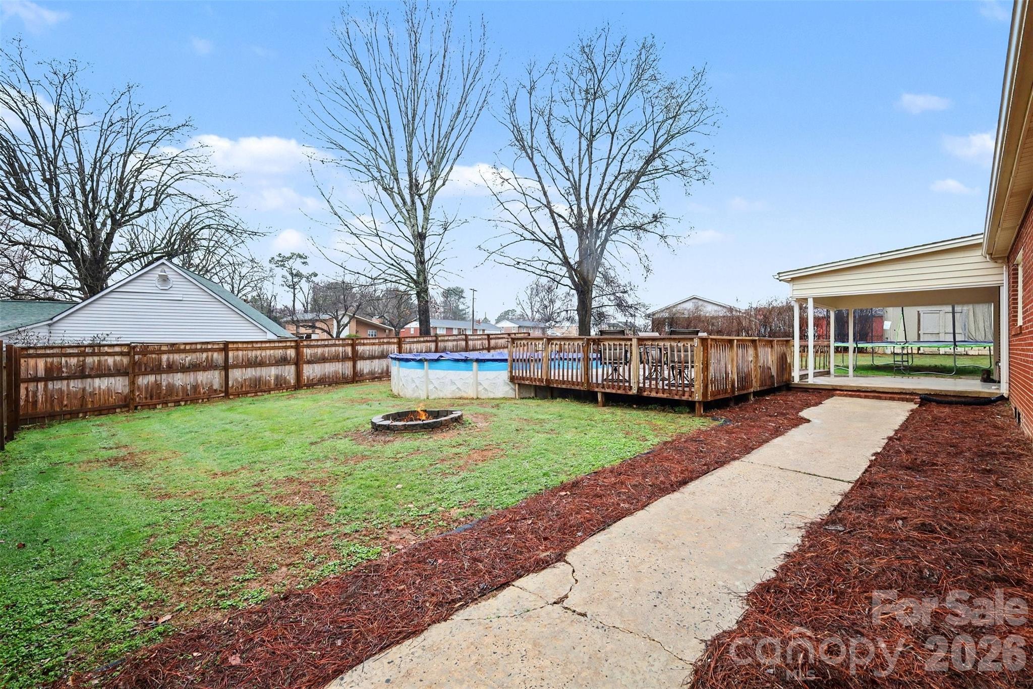 1008 Edgewood Road Bessemer City, NC 28016 - Photo 21 of 26 a view of a yard with a house and wooden fence