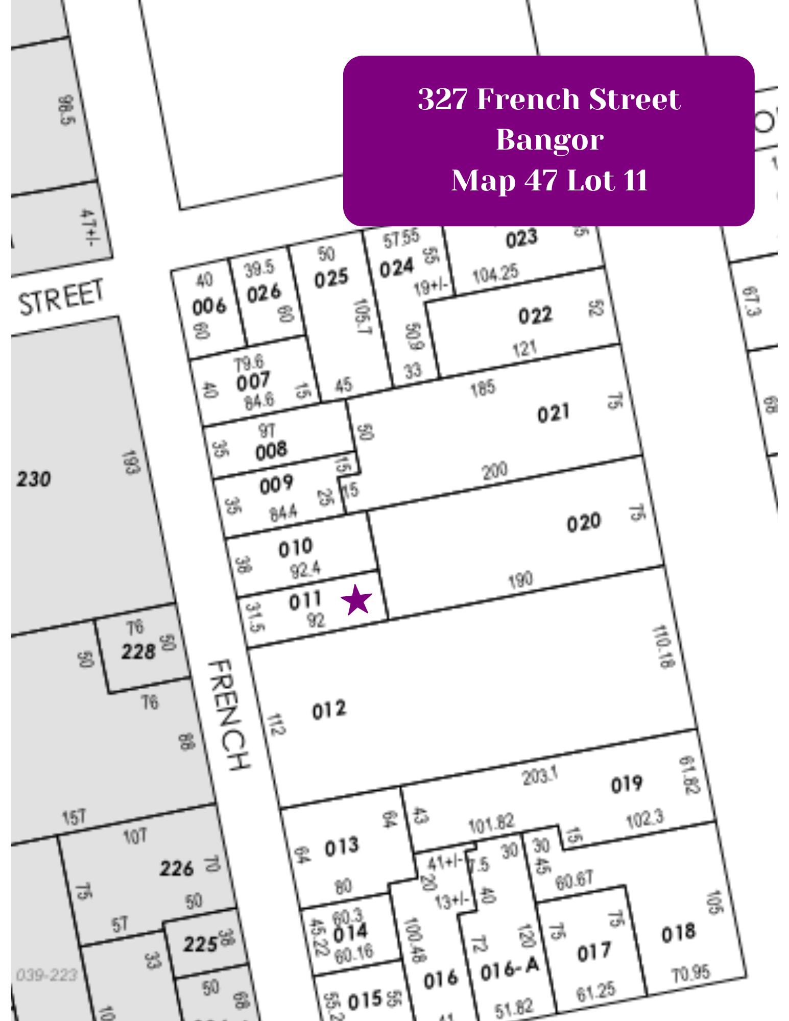 327 French Street Bangor, ME 04401 - Photo 41 of 43 327 French Tax Map
