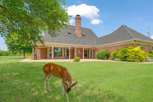 a view of a house with a backyard