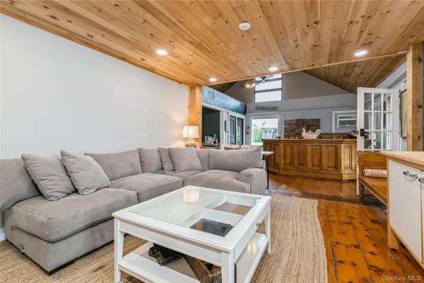 a living room with furniture and a couch