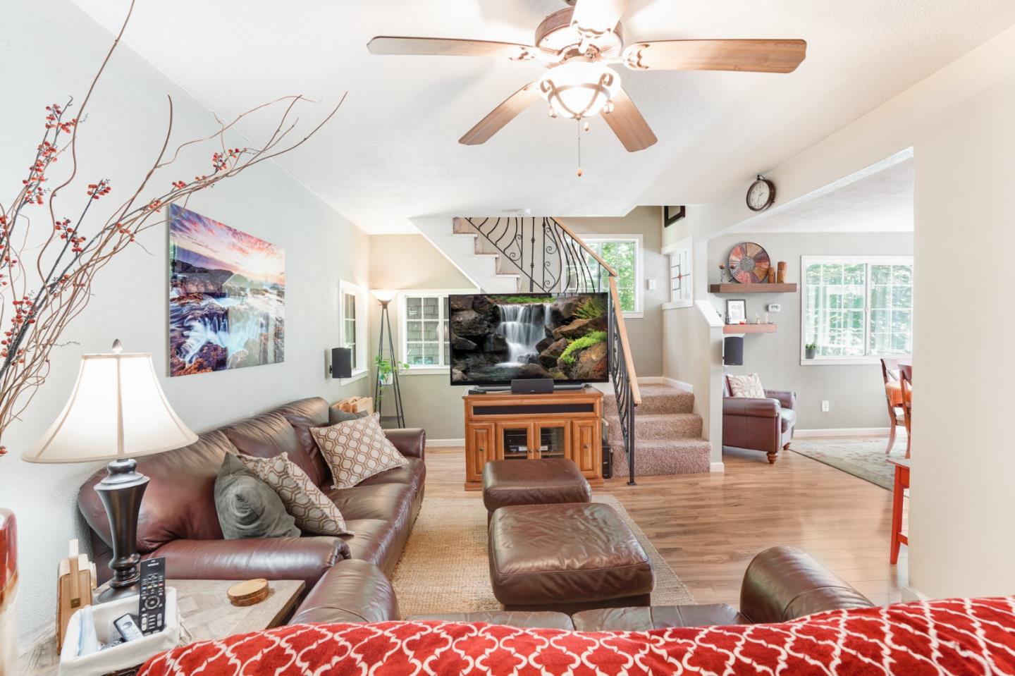 64 Pope Road La Honda, CA 94020 - Photo 7 of 32 a living room with furniture and a flat screen tv