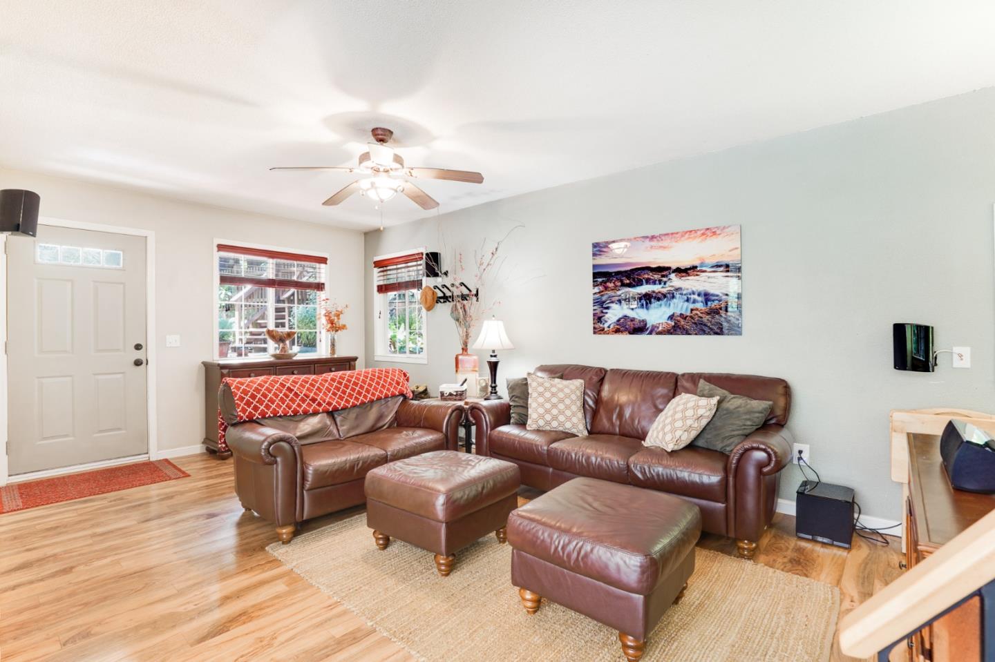 64 Pope Road La Honda, CA 94020 - Photo 8 of 32 a living room with furniture and a ceiling fan