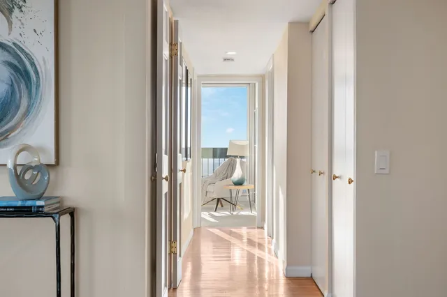 a view of a bathroom from the hallway