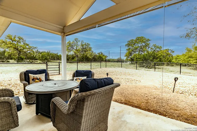 a view of outdoor space with seating area