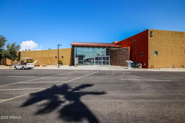 a view of a garden with houses