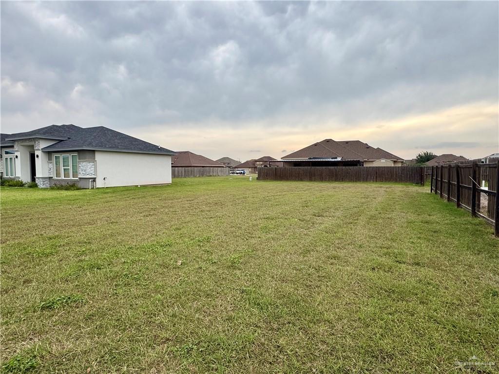 a view of a house with a yard and a large tree