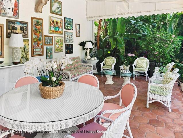 Undisclosed Address Palm Beach, FL 33480 - Photo 30 of 33 a dining room with furniture and potted plants