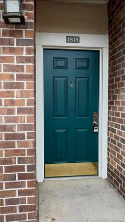 a view of wooden door