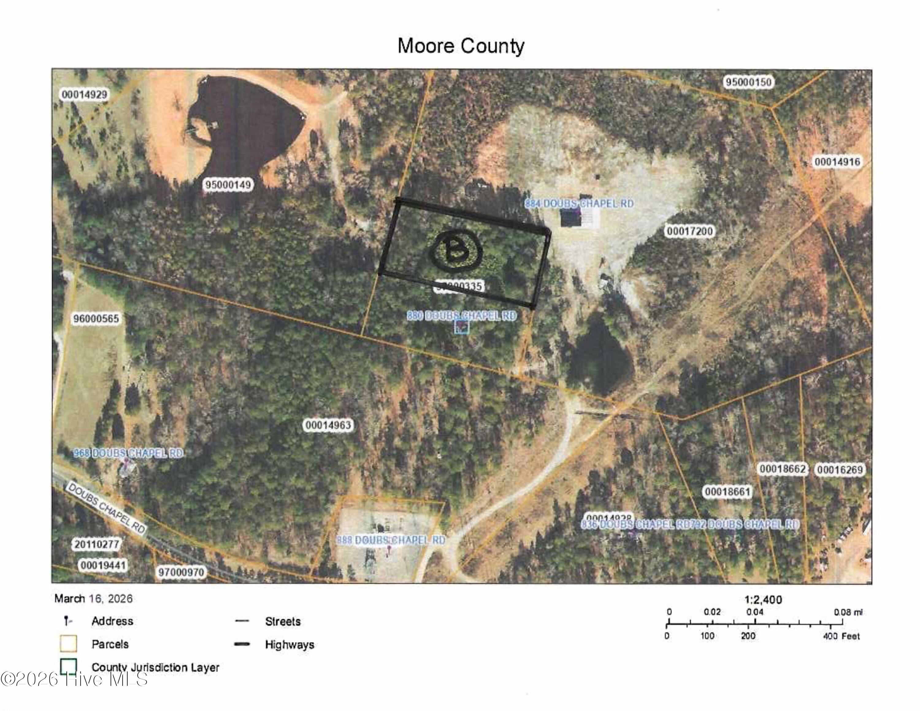 880 Doubs Chapel Road Carthage, NC 28327 - Photo 6 of 7 ESTIMATED AREA LOT B