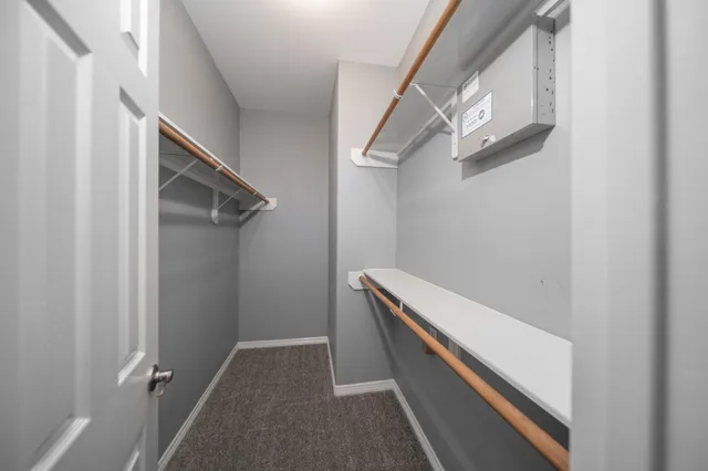 a view of small space with racks on the wall