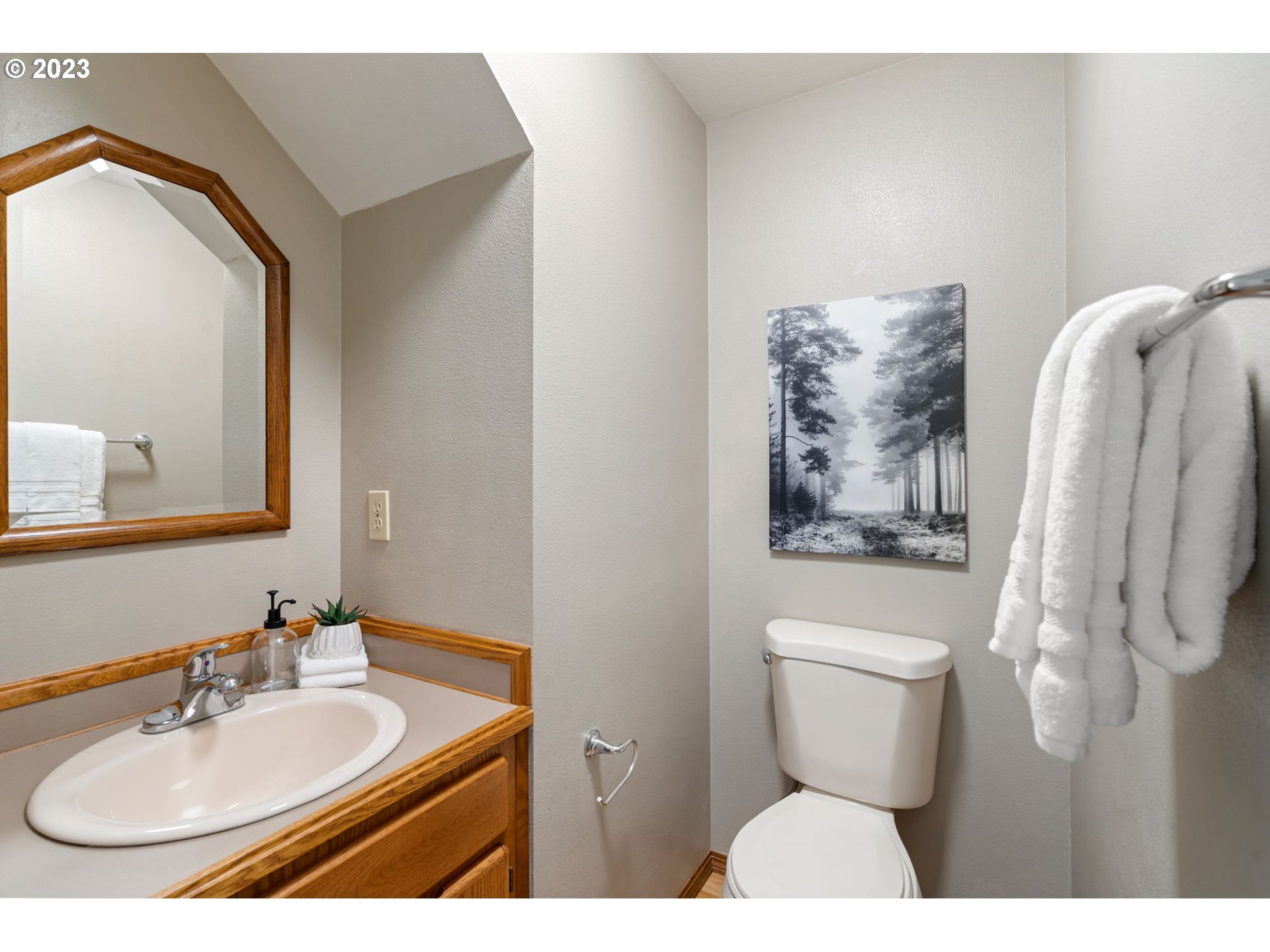 9062 Southwest Hill Street Portland, OR 97223 - Photo 23 of 48 a bathroom with a sink toilet and mirror