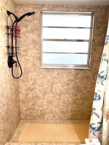 a bathroom with a shower