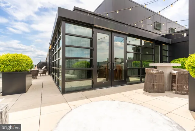 a outdoor living space with furniture