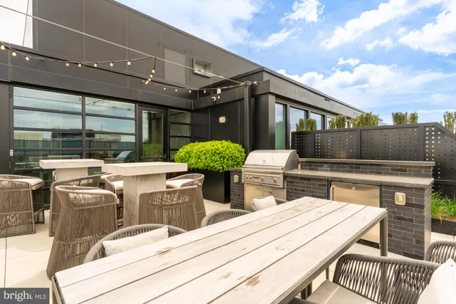 a outdoor living space with furniture