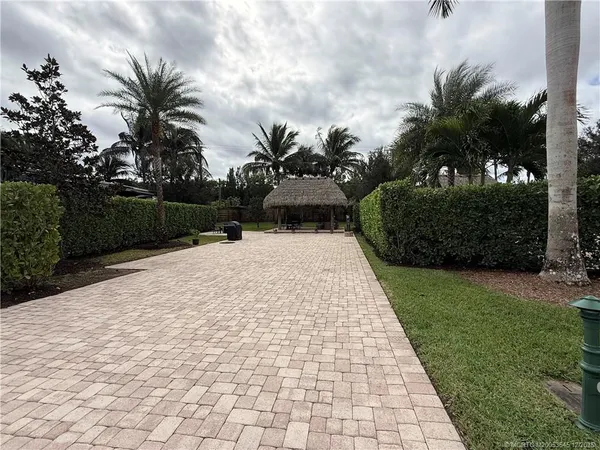 a view of a backyard