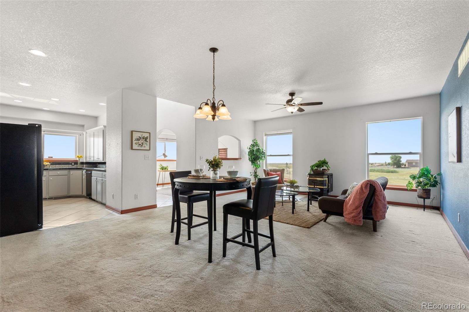 11424 McKissick Road Peyton, CO 80831 - Photo 2 of 32 a view of a dining room and a livingroom with furniture