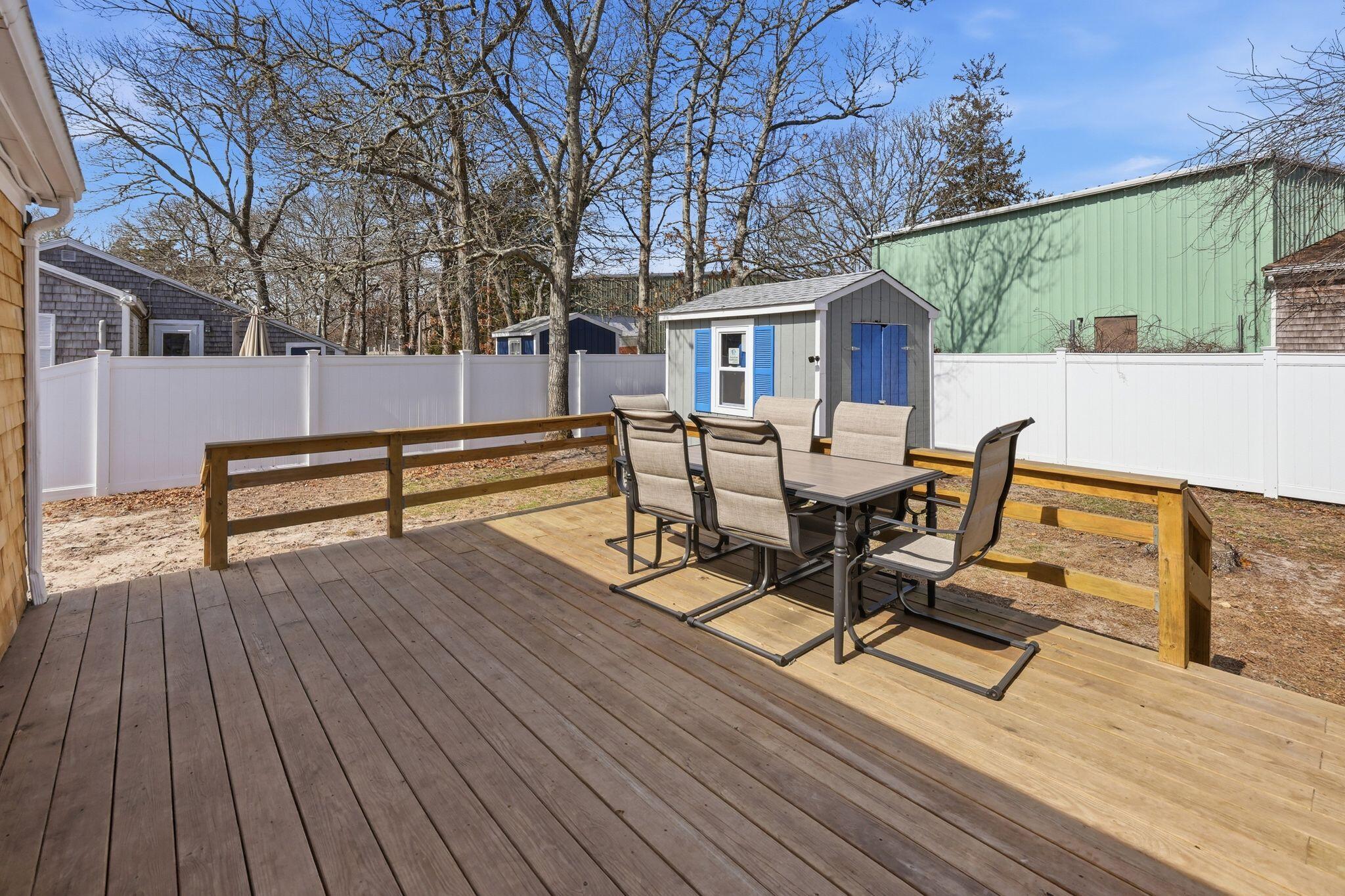 26 Howes Road South Yarmouth, MA 02664 - Photo 33 of 42 a view of a roof deck with wooden floor and bench