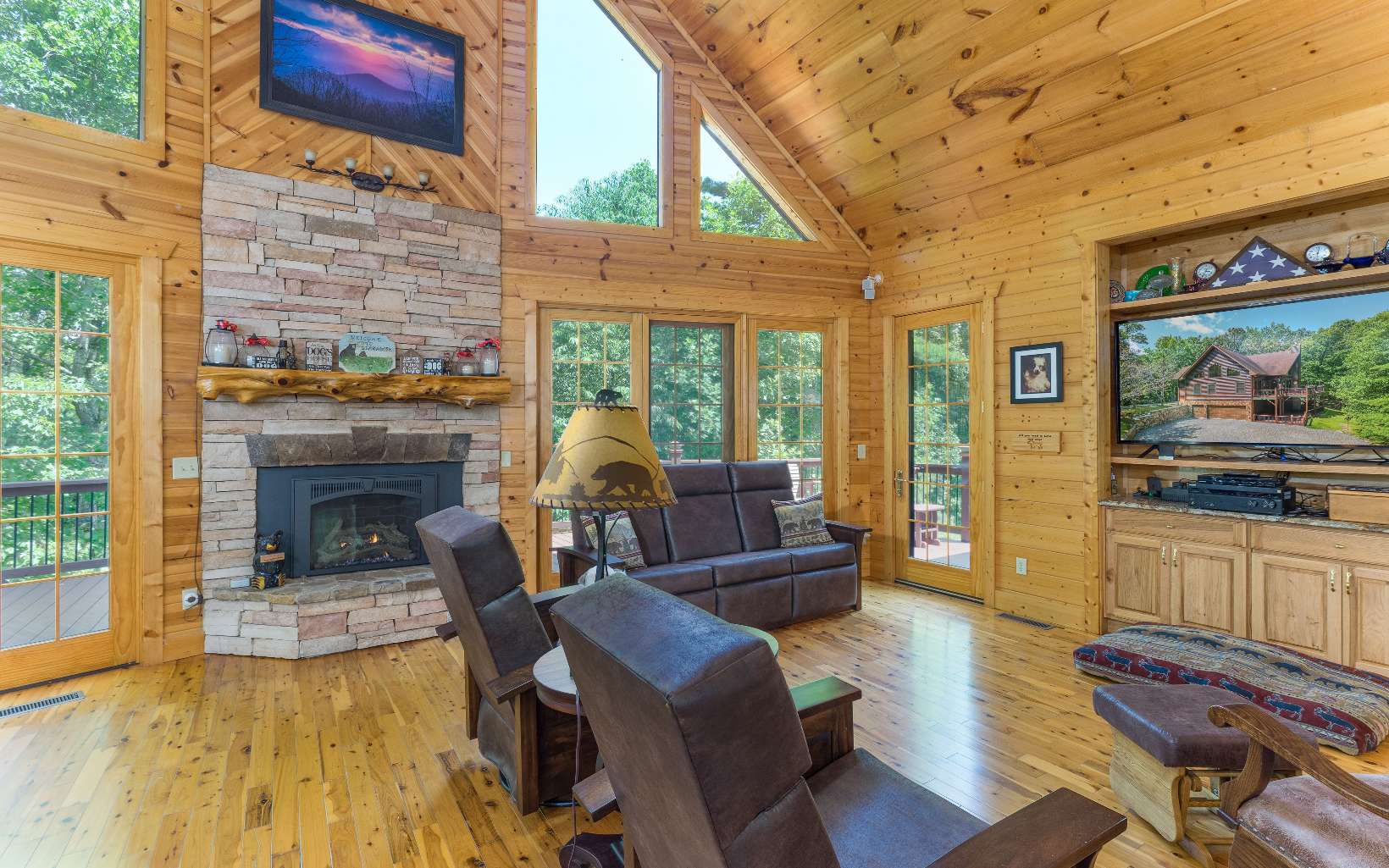 260 Berry Hl Road Murphy, NC 28906 - Photo 15 of 55 a living room with furniture and a fireplace