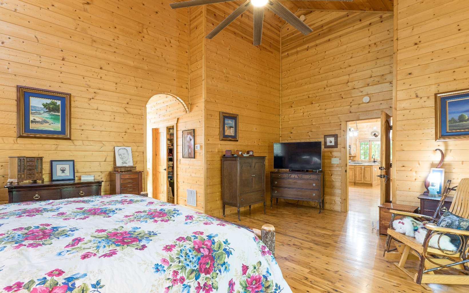 260 Berry Hl Road Murphy, NC 28906 - Photo 23 of 55 a bedroom with a bed and wooden floor