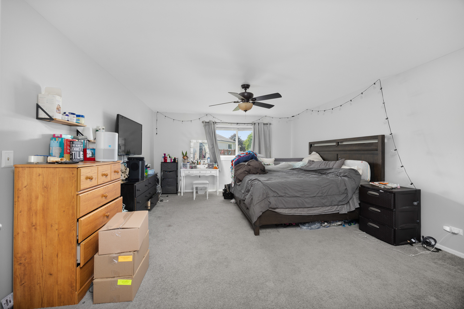 1100 Singleton Drive Roselle, IL 60172 - Photo 13 of 19 a bedroom with bed and a chandelier